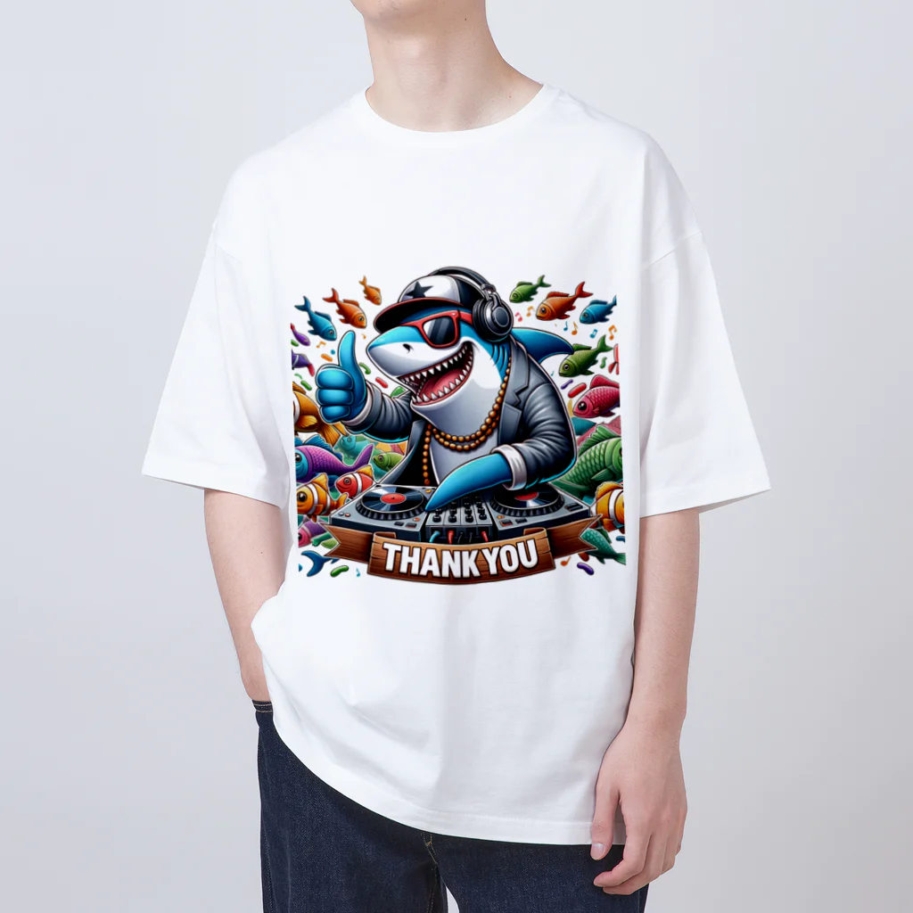 DJシャークのDJシャーク(thank you) Oversized T-Shirt