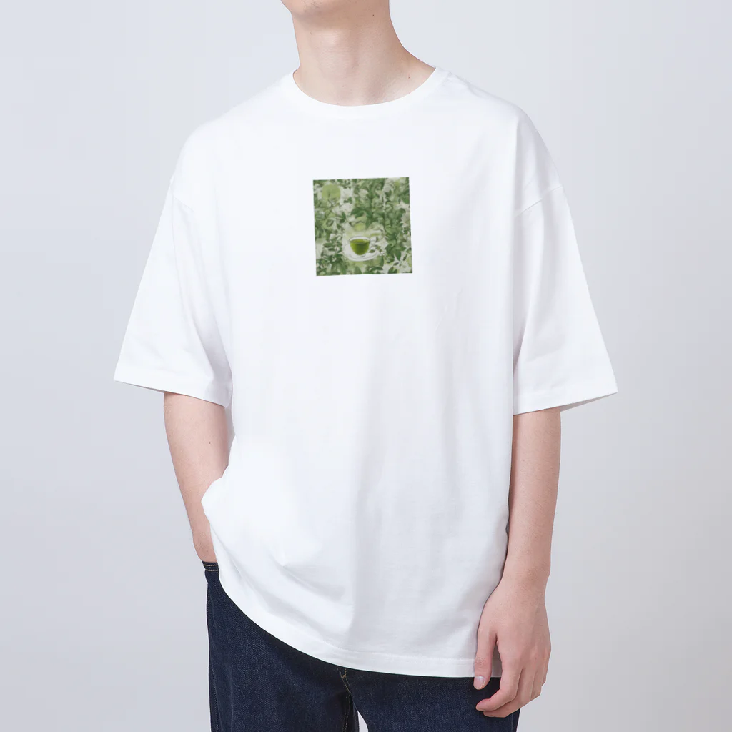 千裕アトリエ（いつもありがとう）のグリーンティーのアート　green tea art Oversized T-Shirt