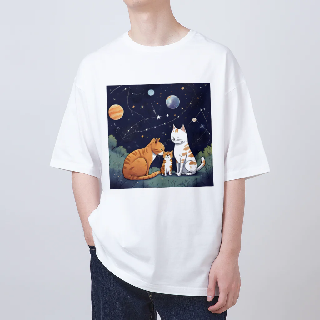 にゃんこワールドのにゃんこかぞく オーバーサイズTシャツ