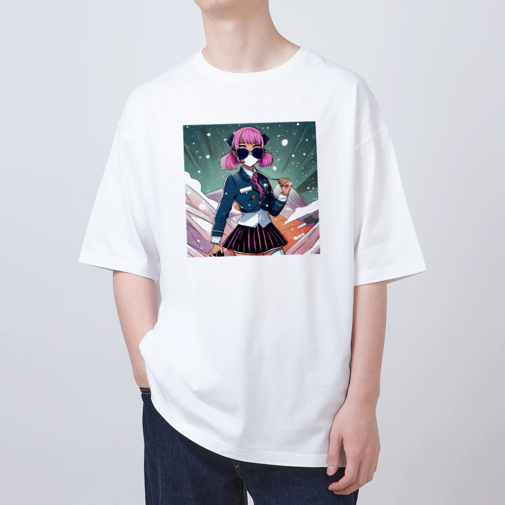 suyaのマスクちゃんピンクガール Oversized T-Shirt