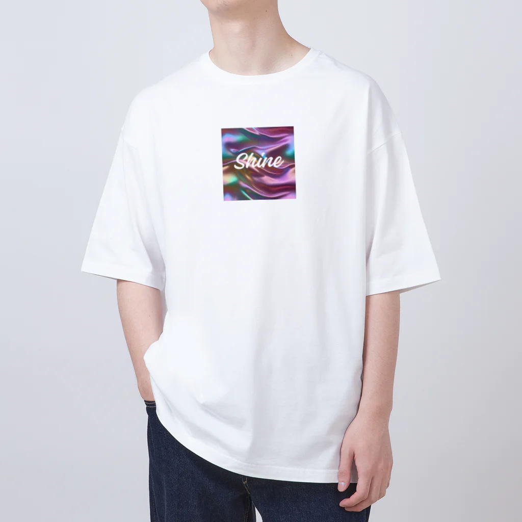 Kumamanのオーロラシルク　Shineロゴ入り Oversized T-Shirt