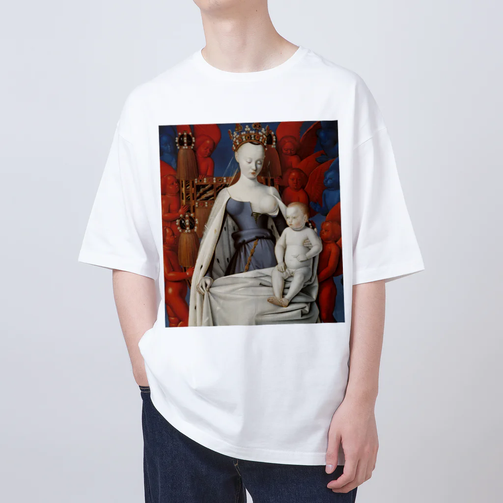 世界美術商店の聖母子と天使たち / Virgin and Child Surrounded by Angels オーバーサイズTシャツ