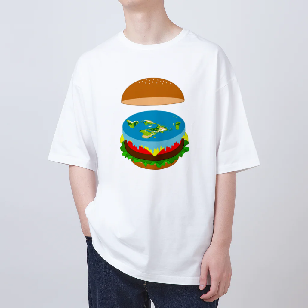 コチ(ボストンテリア)の地球平面バーガー説[v2.8k] Oversized T-Shirt