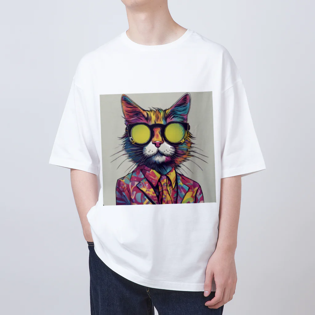 TakemaruFAのファンキーCAT Oversized T-Shirt