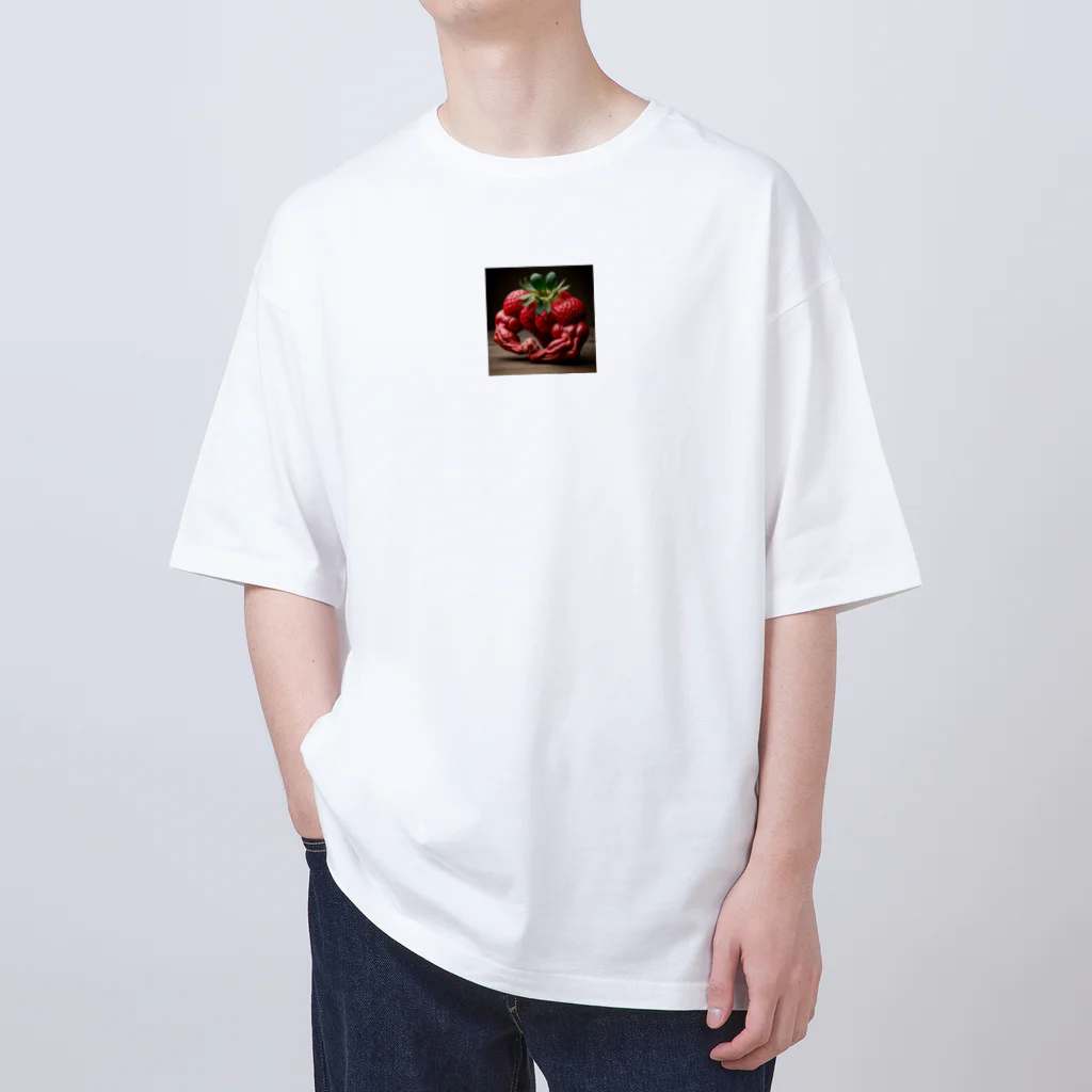 Mukimukiのマッスルストロベリー Oversized T-Shirt