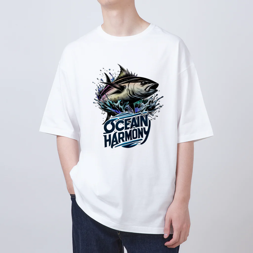 デザインカフェ の海洋の調和 Oversized T-Shirt