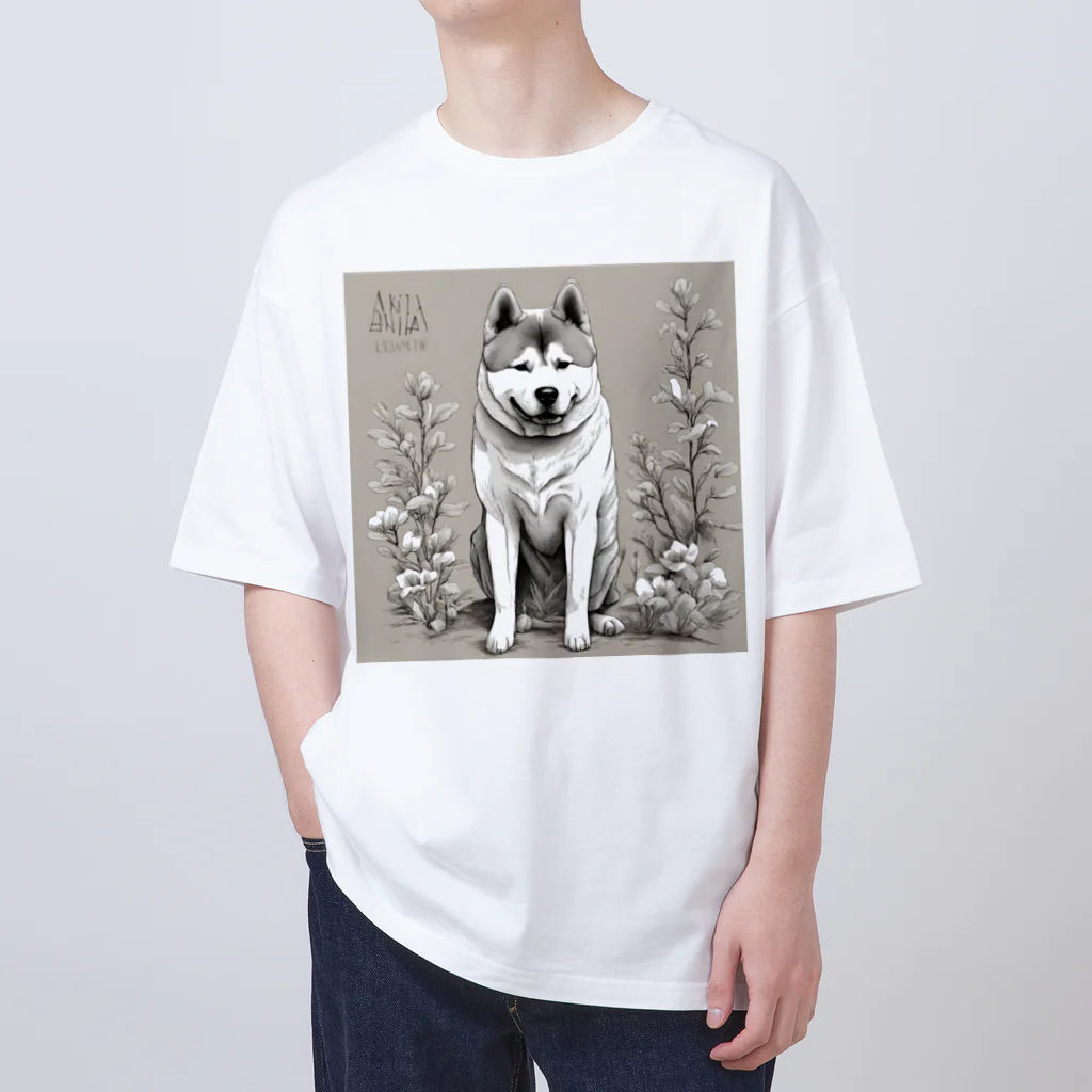 pinetreeの秋田犬１ オーバーサイズTシャツ