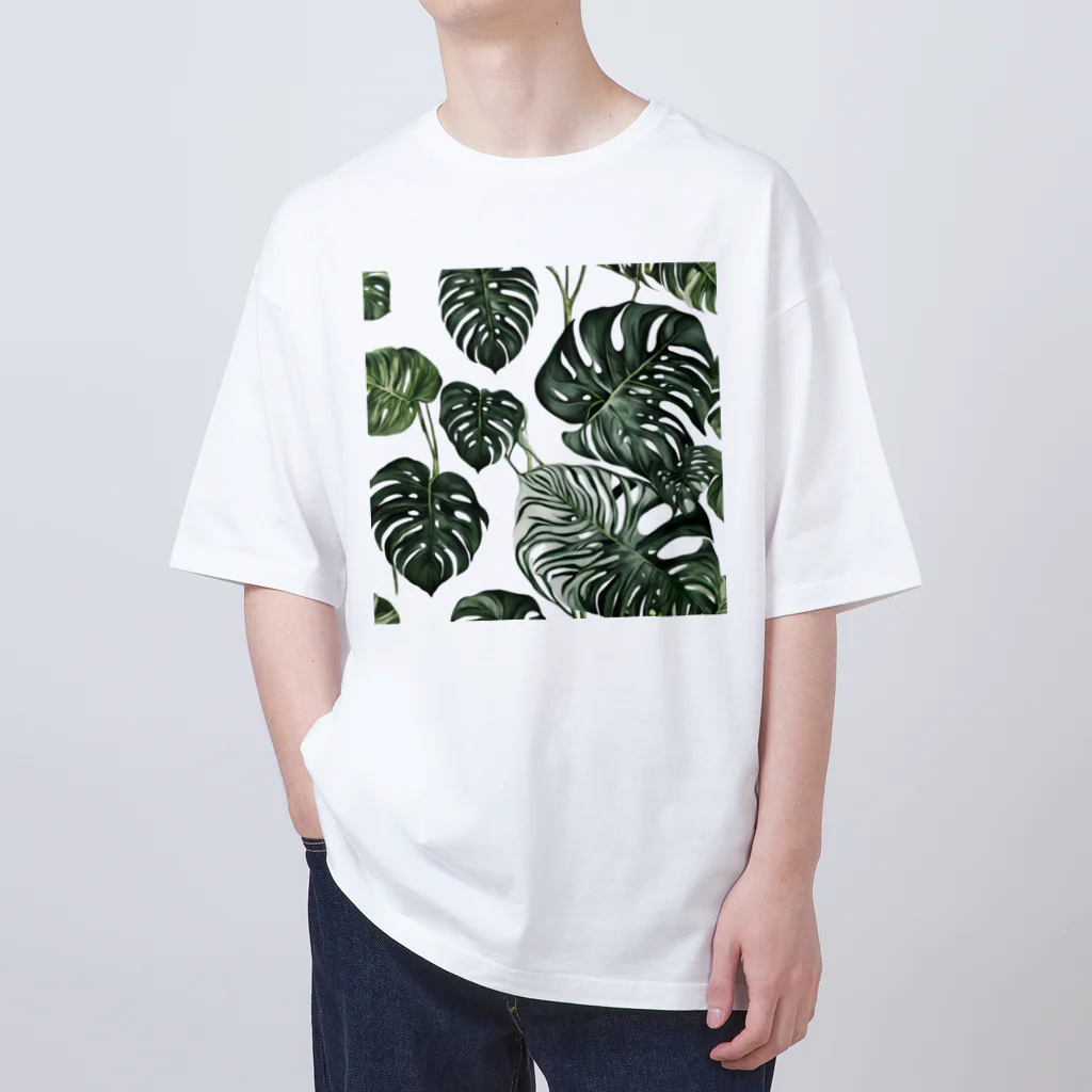 アガベマンの斑入りモンステラグッズ Oversized T-Shirt