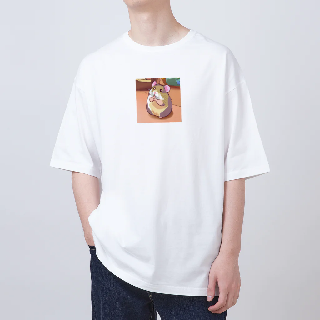 かわいいキャラクターのちょーかわいいハムスターイラストグッズ Oversized T-Shirt