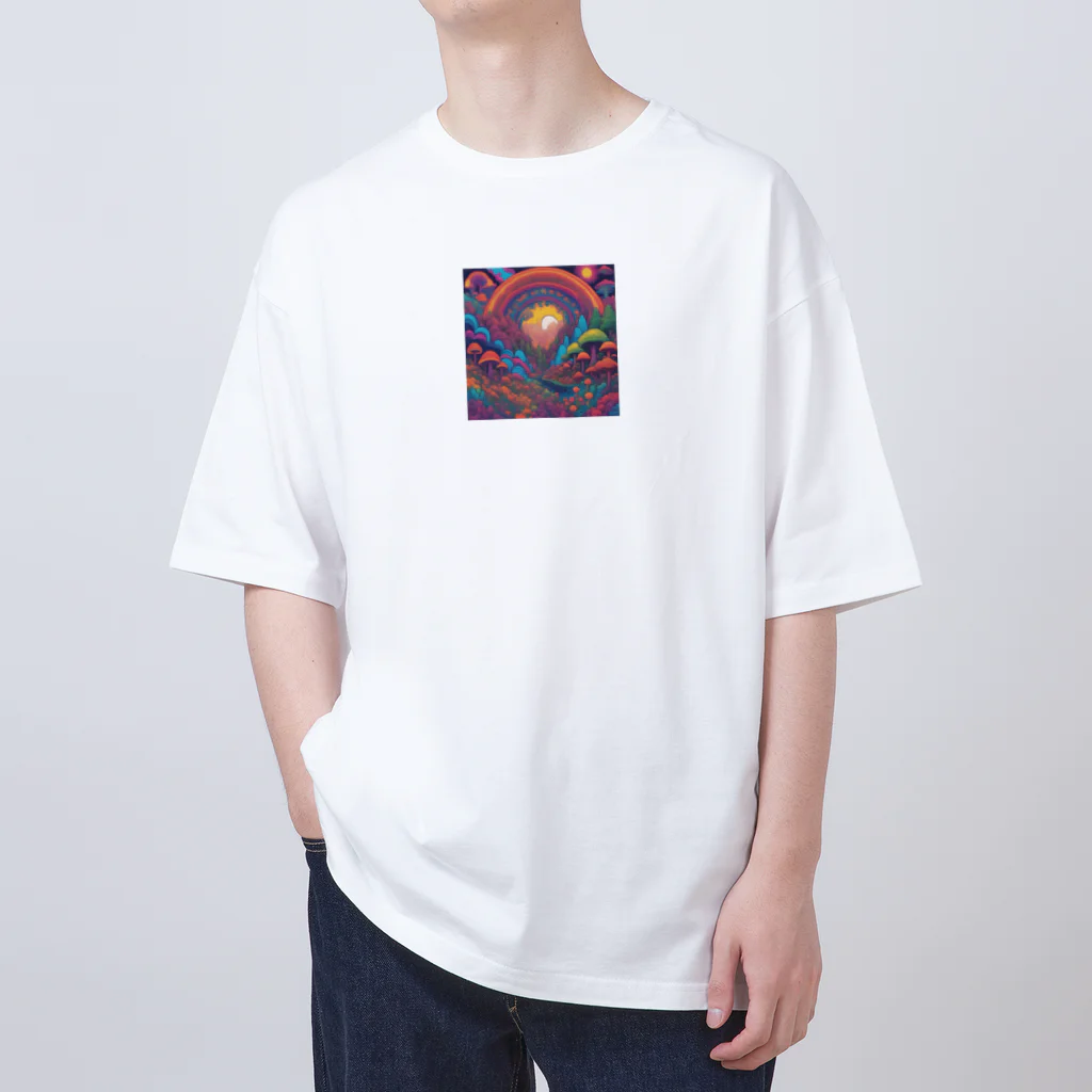 yt shopのサイケな自然イラストグッズ Oversized T-Shirt