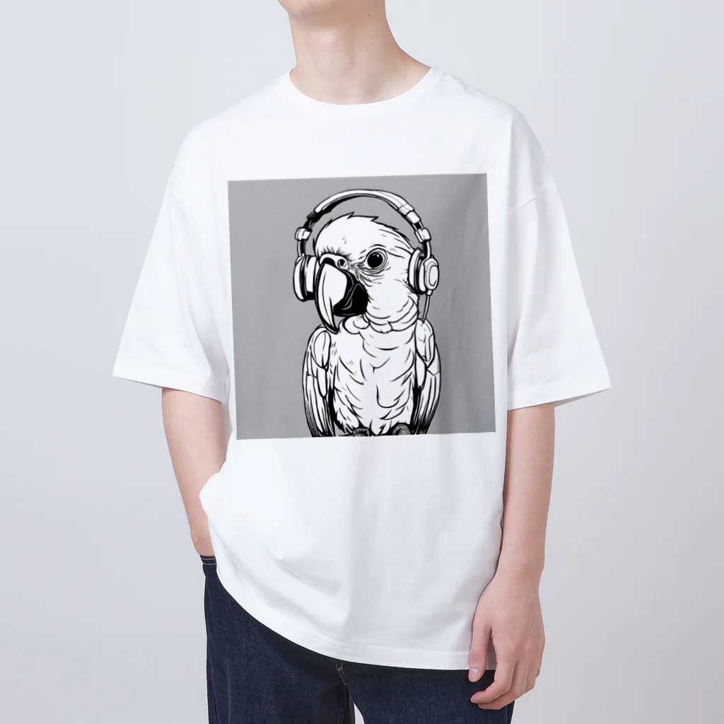 びとらびのアンニュイなヘッドホンオウムちゃんの音楽日常 Oversized T-Shirt