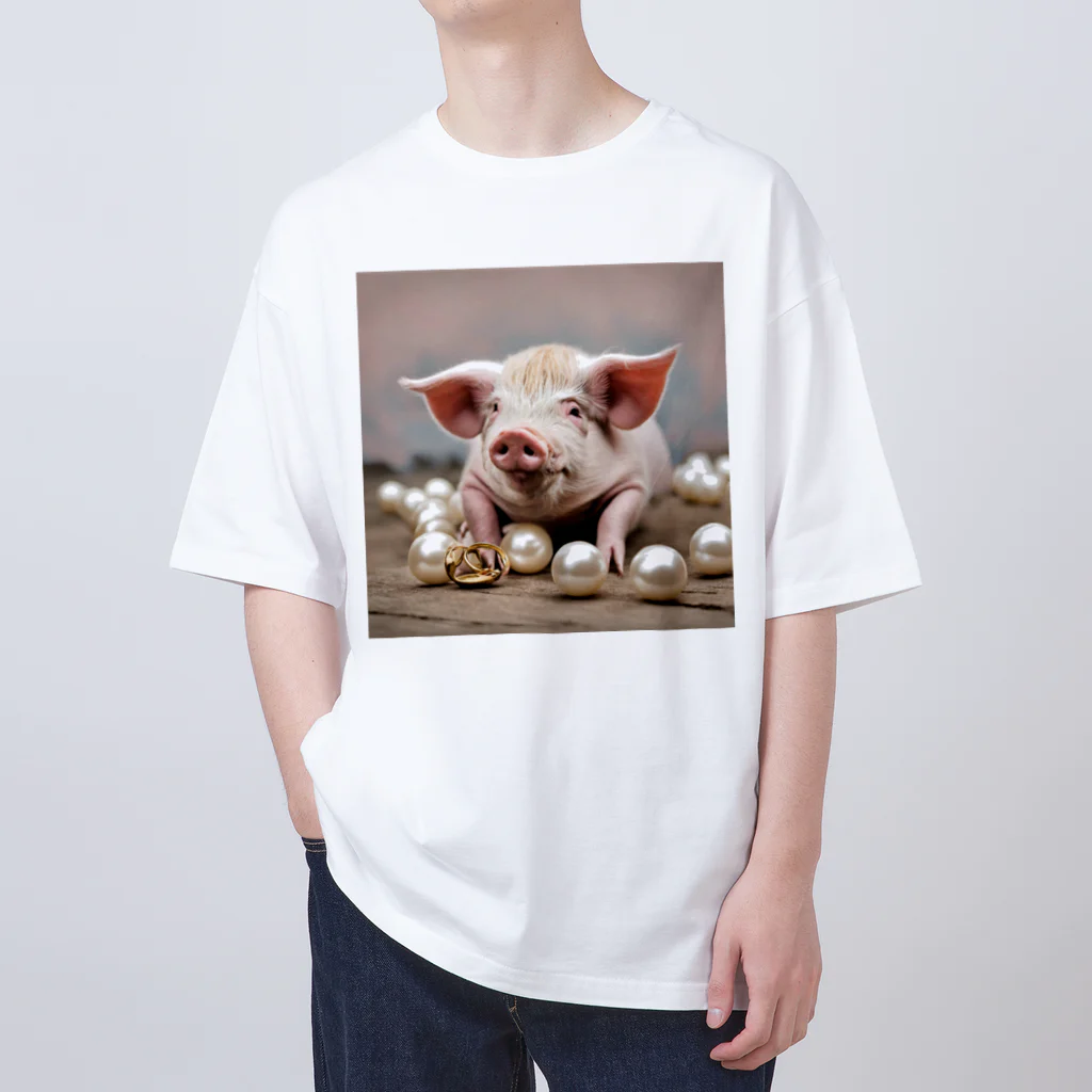 おしゃれなグッズ集の豚に真珠 オーバーサイズTシャツ