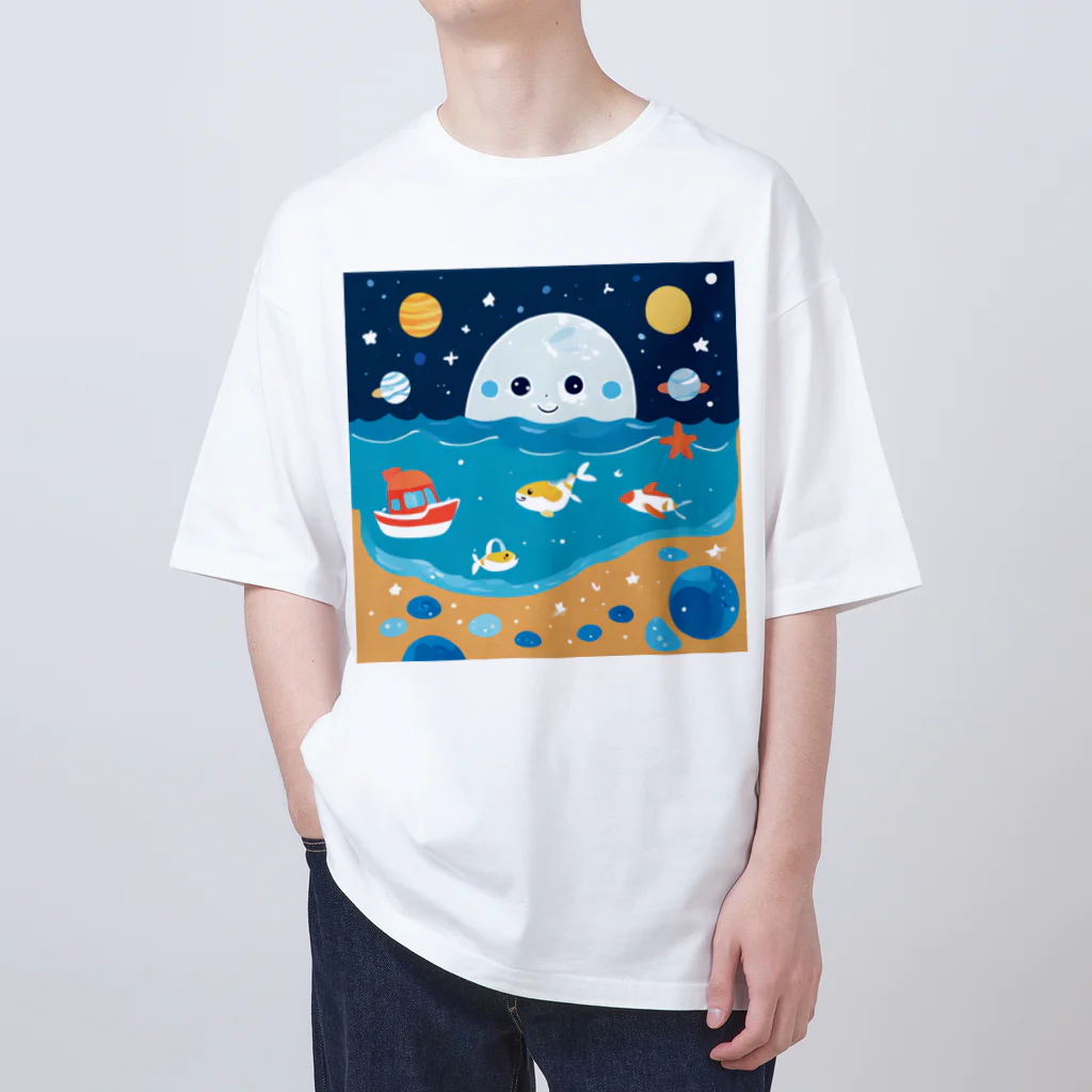 dou-douの宇宙と海の仲間たち オーバーサイズTシャツ