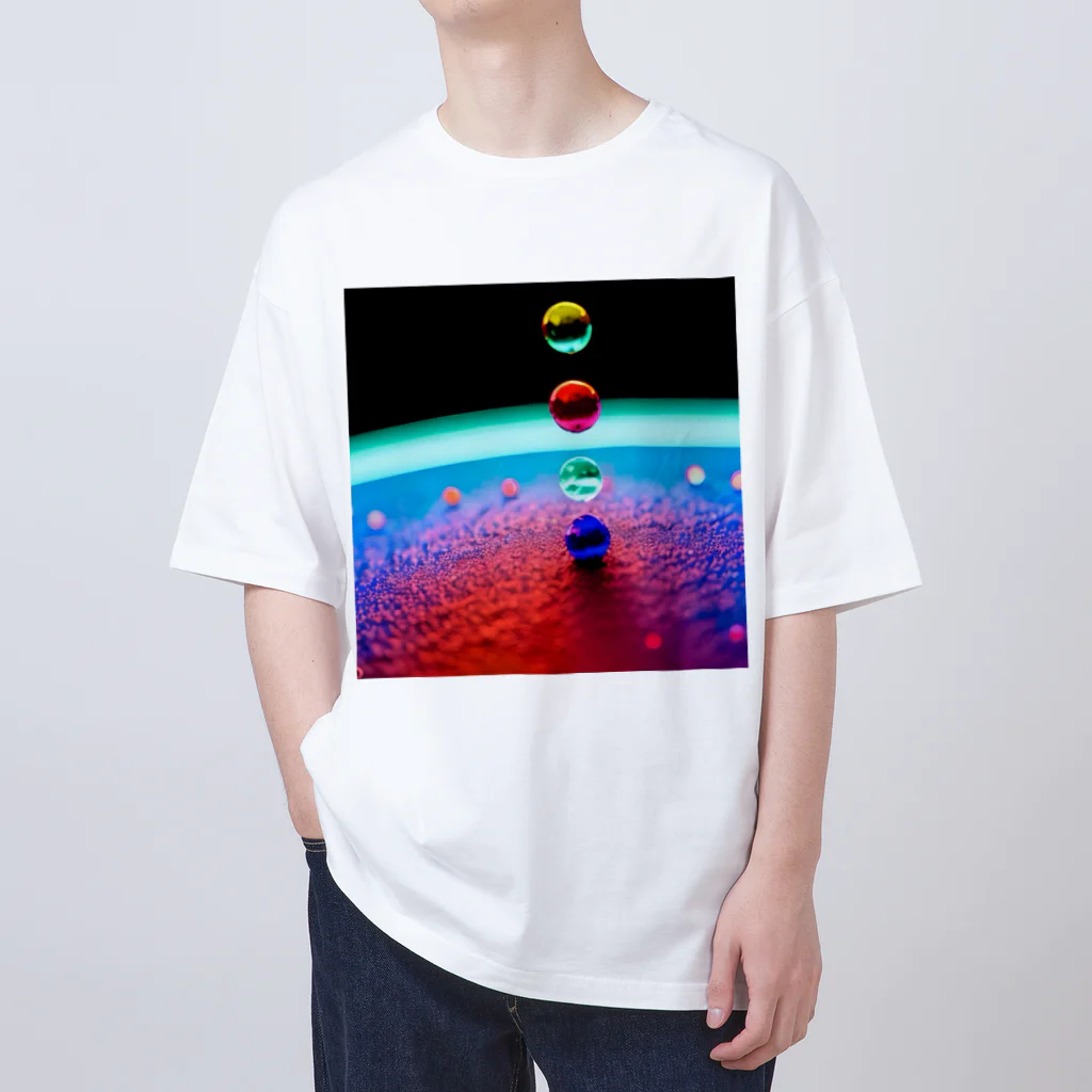 でおきしりぼ子の実験室のParticles‘ World(AI -Aided Design)-Square Pics オーバーサイズTシャツ