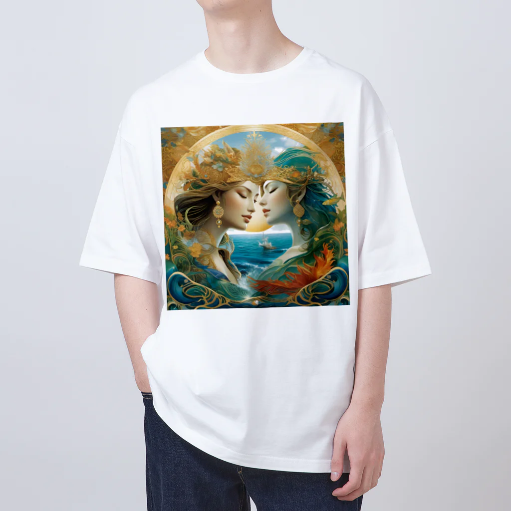 YukiMaruの海と波の祝福 オーバーサイズTシャツ