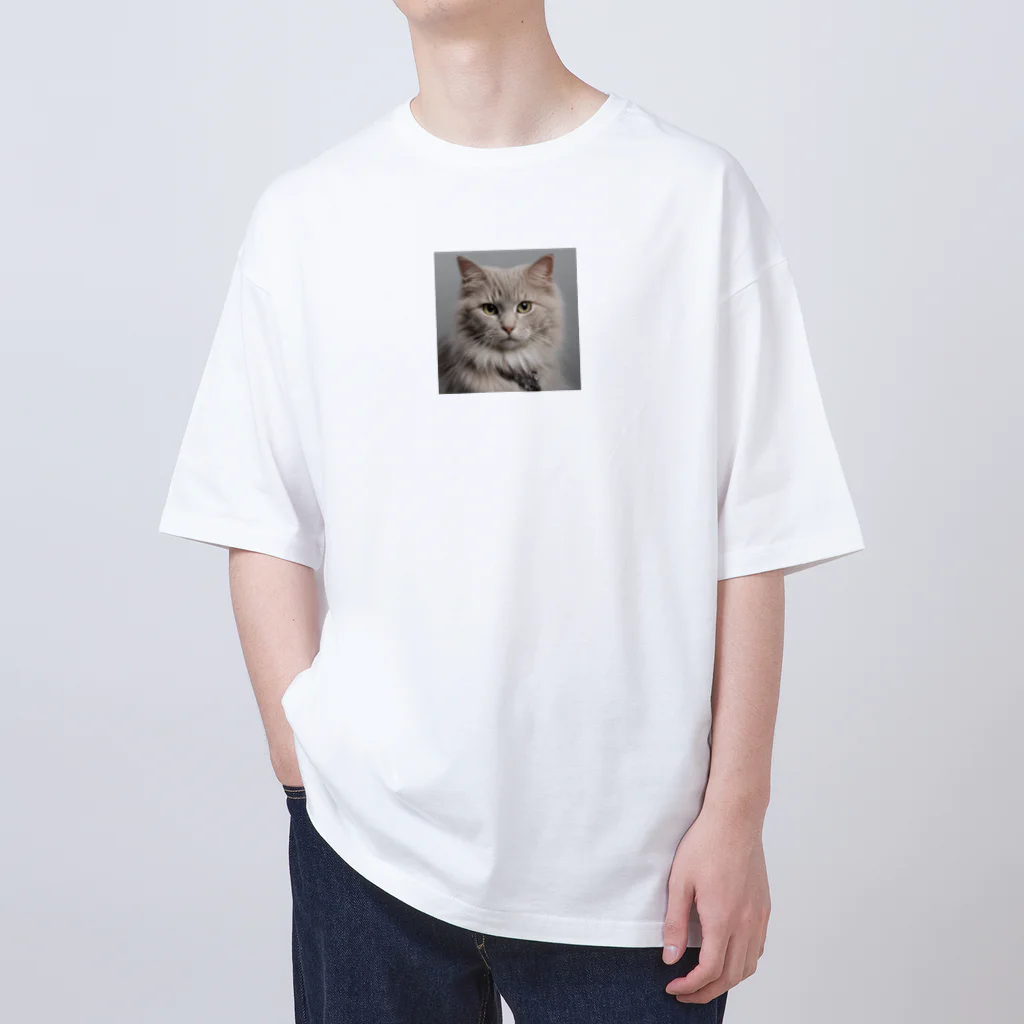 Aliceのイラスト工房の可愛い猫のイラストグッズ オーバーサイズTシャツ