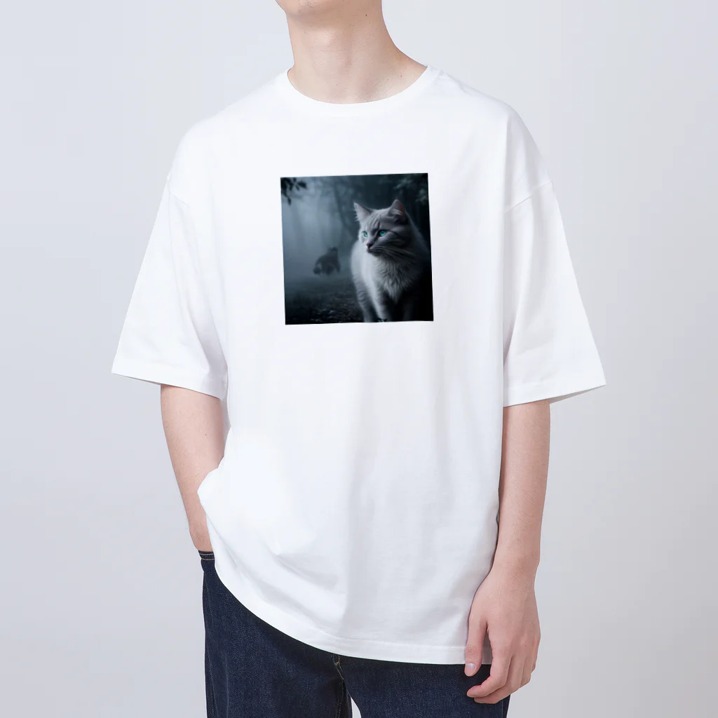 ZZRR12の「境界を見つめる猫の眼差し」 Oversized T-Shirt