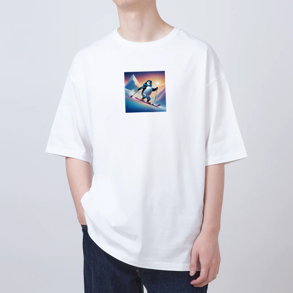 Yumexのスキーをするペンギンのペーくん Oversized T-Shirt