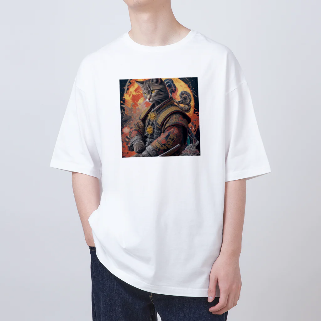 ZZRR12の「猫舞う戦士の神響：武神の至高の姿」 Oversized T-Shirt