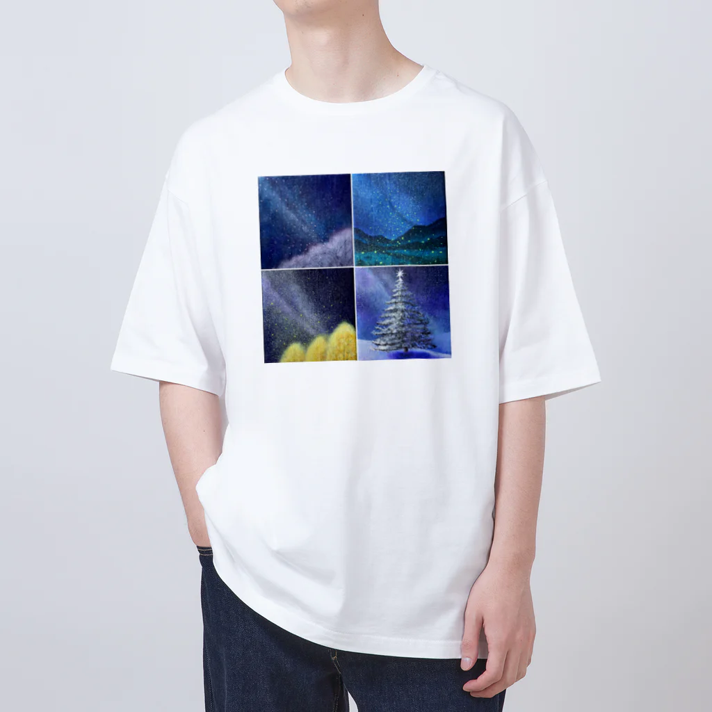 KEIKO's art factoryの「四季と星」の4部作 オーバーサイズTシャツ