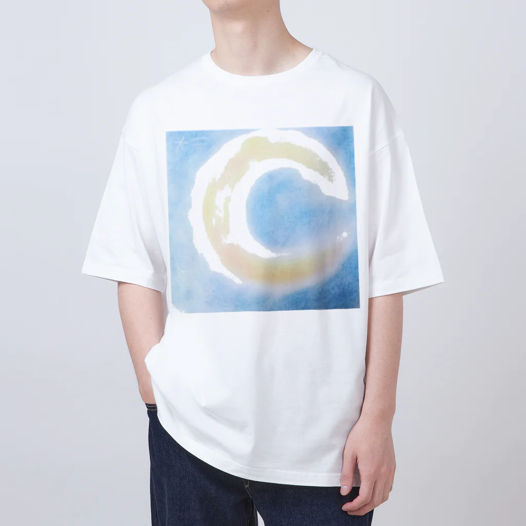 もなころショップの三日月　パステルアート Oversized T-Shirt