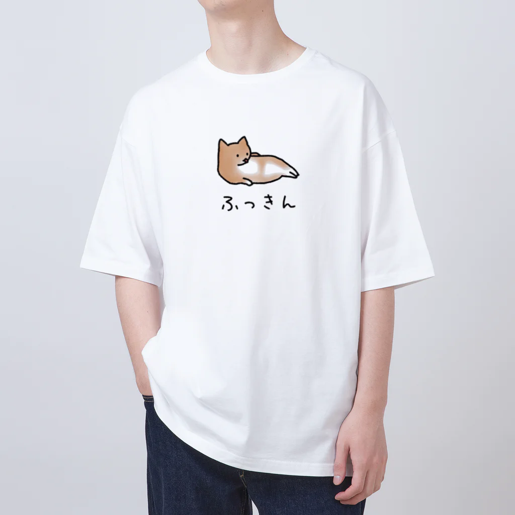 ねこなにもわからん の[筋トレ猫シリーズ]ふっきんねこちゃん[茶白猫] Oversized T-Shirt