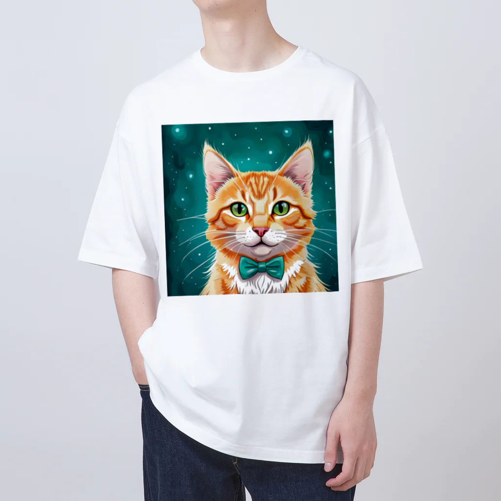 iyashi₋creatersの星空と猫さん Oversized T-Shirt