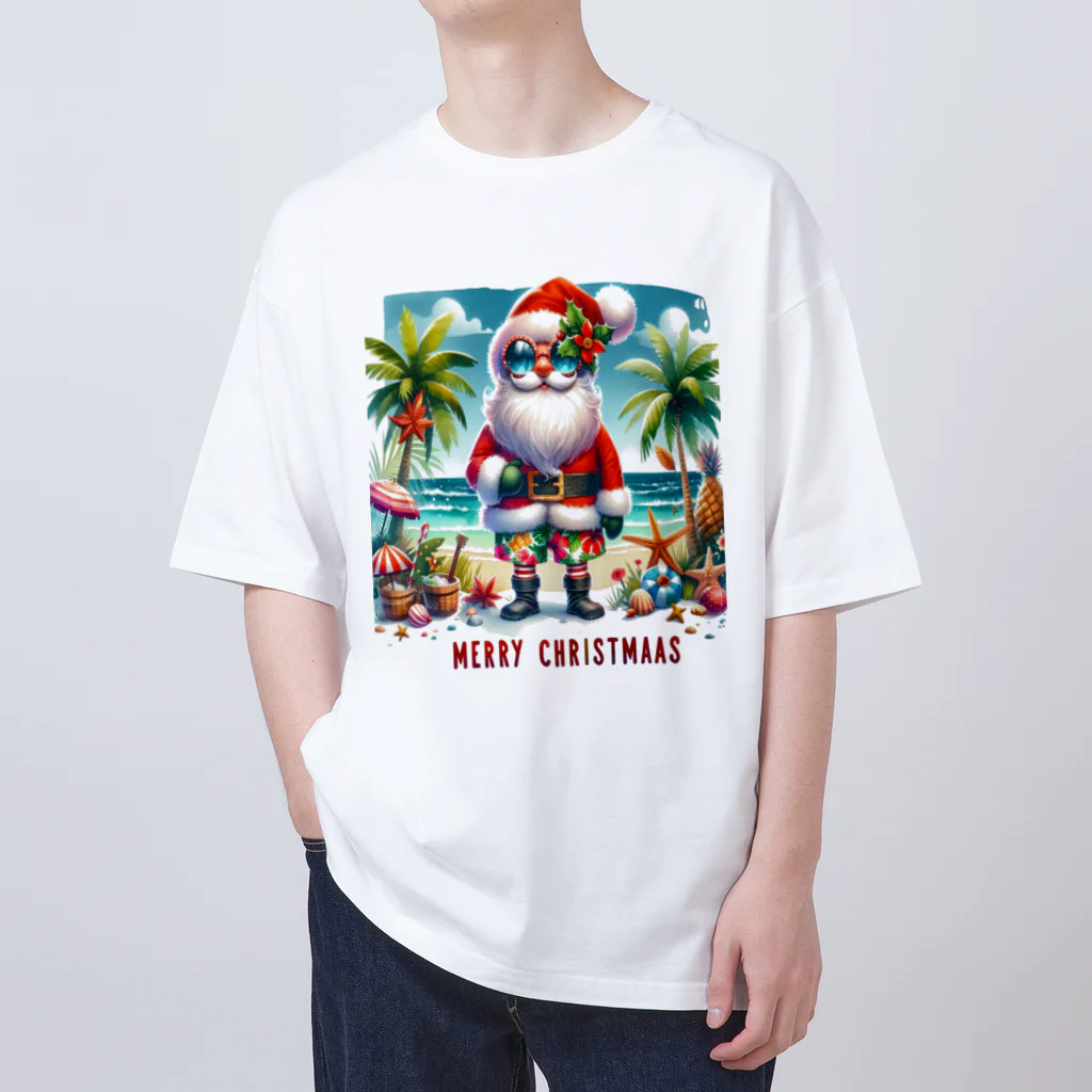 TACHYONJAPANのMerry Christmasシリーズ　サンタのサマークリスマス」 オーバーサイズTシャツ