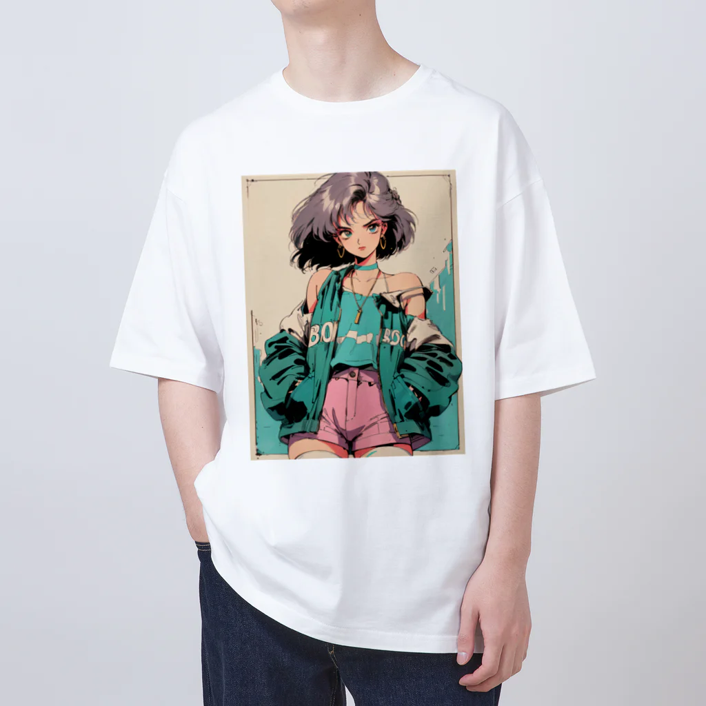 80s pop anime artの信じられないほど理不尽な学生 オーバーサイズTシャツ