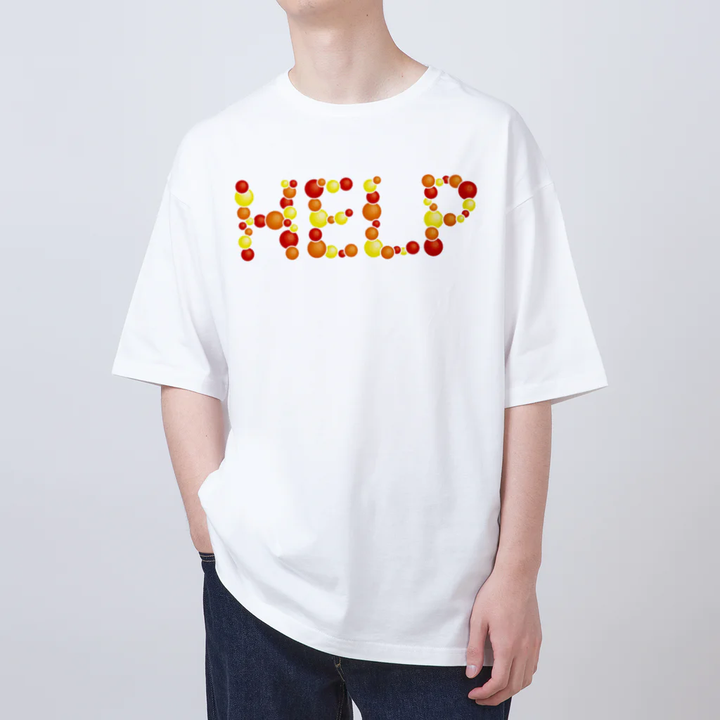 junichi-goodsのバルーン文字「HELP」（赤色系） オーバーサイズTシャツ