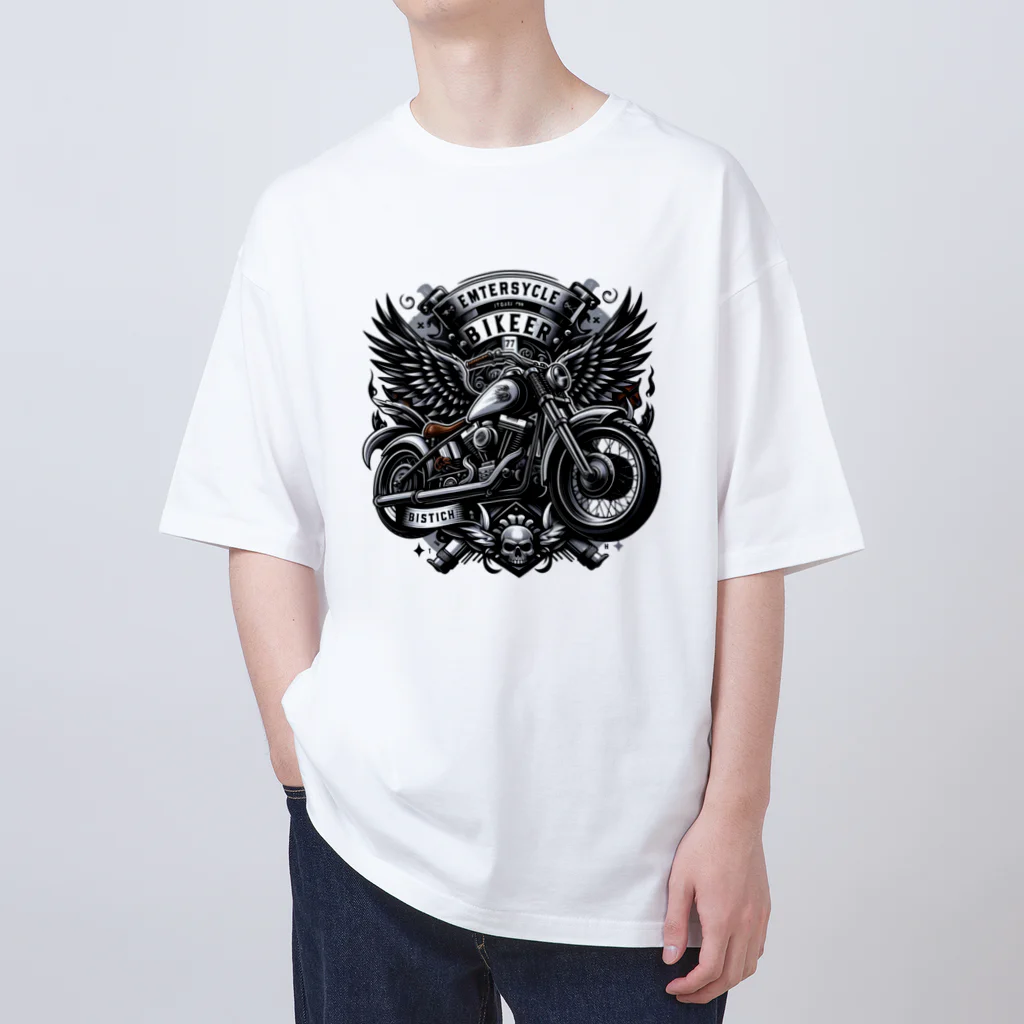 AIまーぼのRebel Ride: ビンテージバイカー Oversized T-Shirt