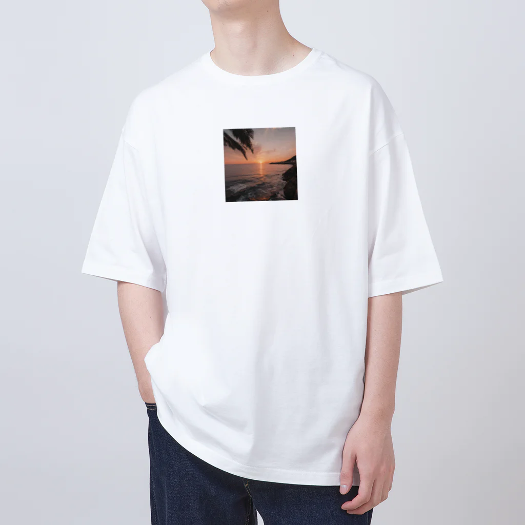 海外の景色たちの海外の夕焼け Oversized T-Shirt