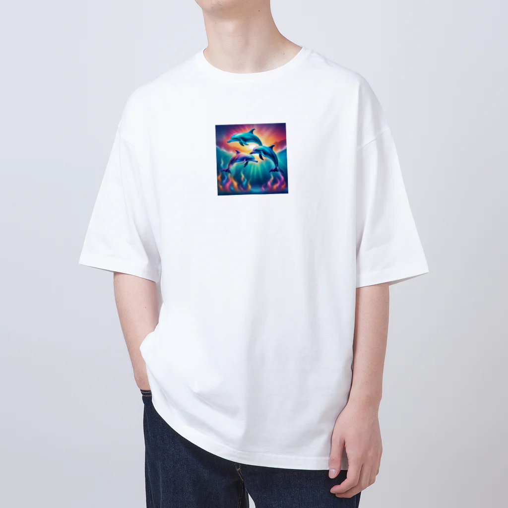 スプラッシュルークのイルカのイラストグッズ Oversized T-Shirt