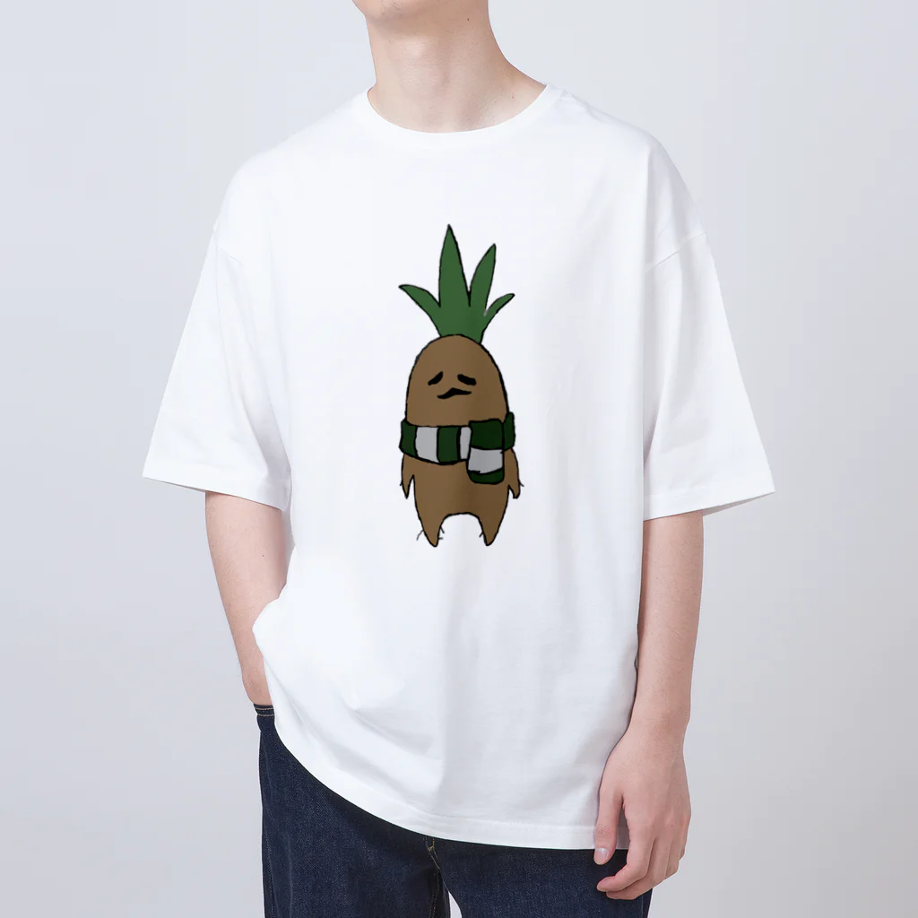 mandrake_chanのﾏﾝﾄﾞﾚちゃん(マフラー付) オーバーサイズTシャツ