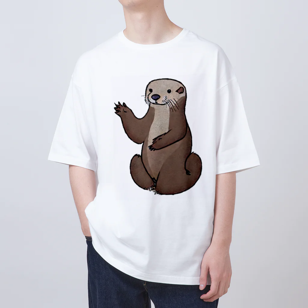 夢幻カワウソくんのお店の浮世絵風カワウソくん Oversized T-Shirt