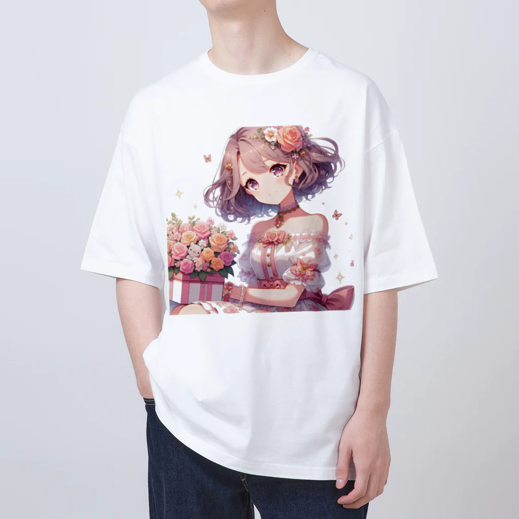 raio-nの春の花畑と少女 Oversized T-Shirt