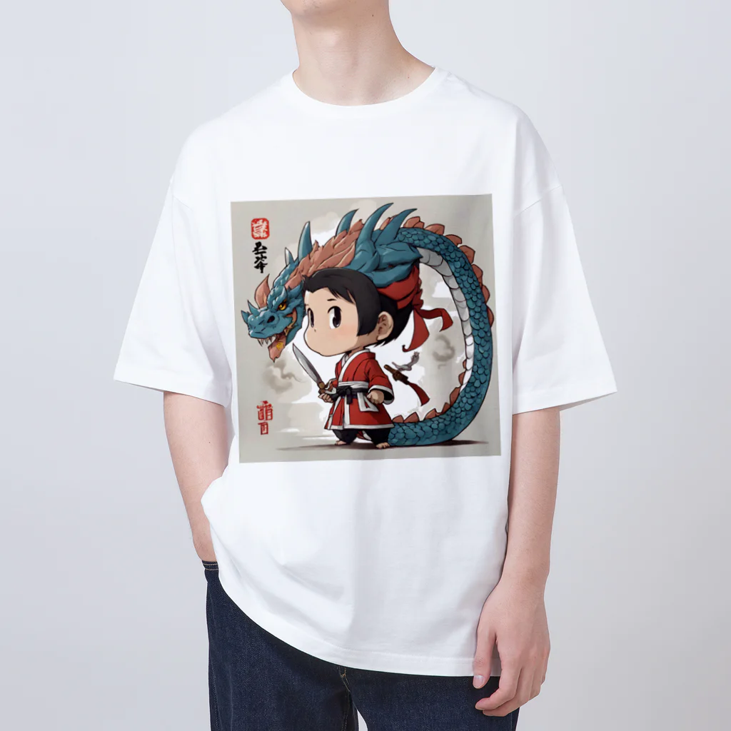 the blue seasonの幼き侍と龍の守護者 オーバーサイズTシャツ