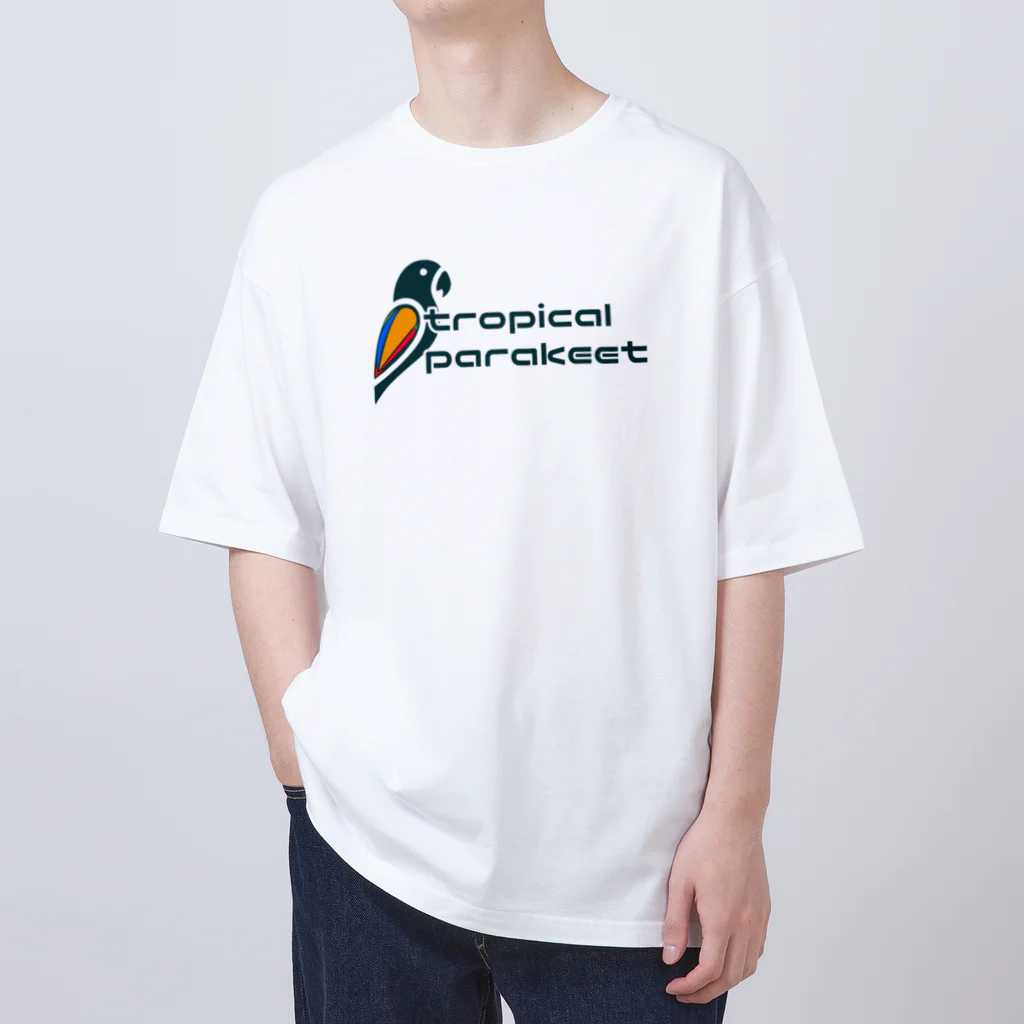 ｱｰﾄｷﾞｬﾗﾘｰ こっそり堂 (笑のカラフルなインコたちのブランド トロピカルパラキート ロゴ Oversized T-Shirt