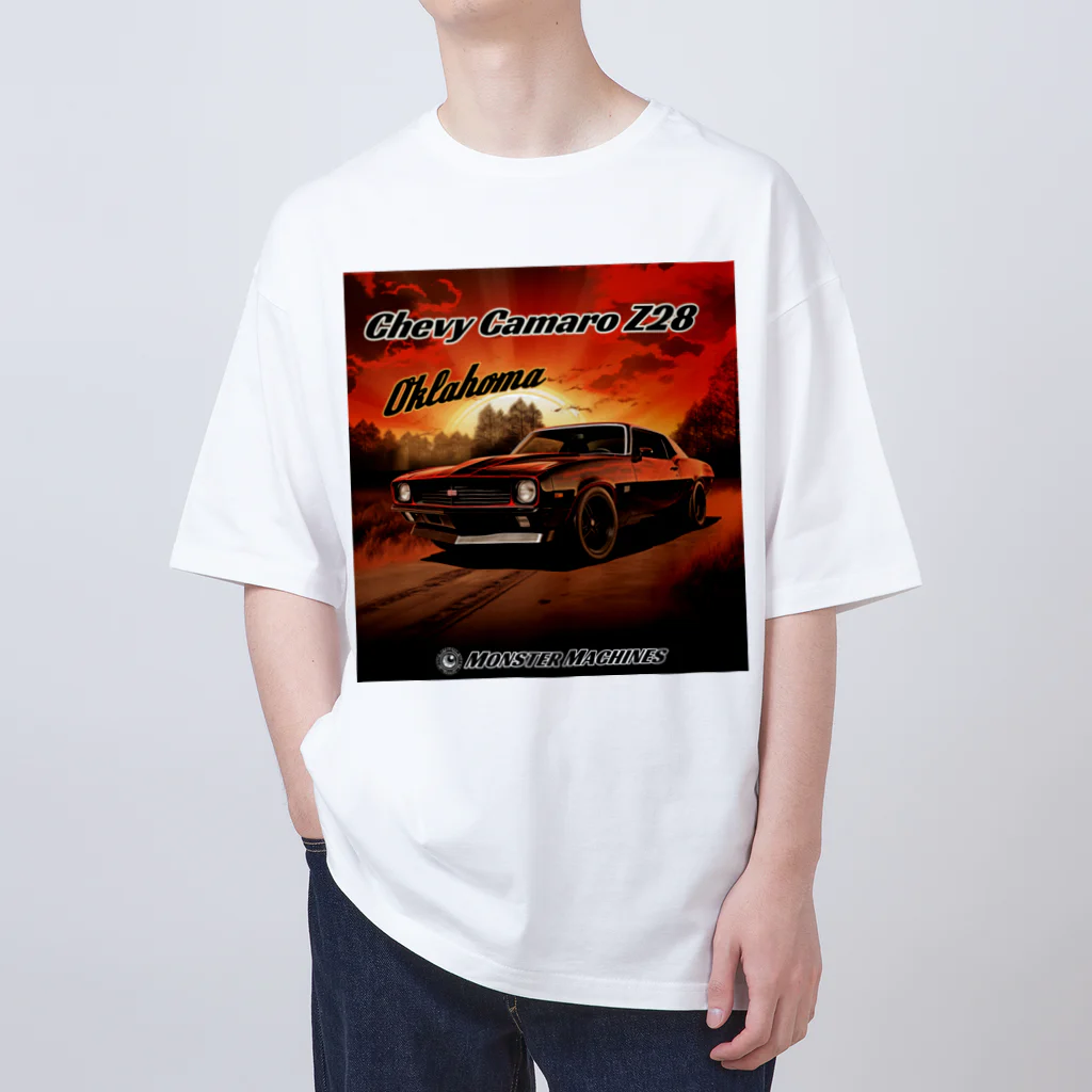 ｱｰﾄｷﾞｬﾗﾘｰ こっそり堂 (笑のChevy Camaro Z28 Oklahoma モンスターマシーン オーバーサイズTシャツ