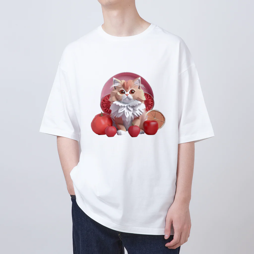 uncle-Toshiの果物と子猫 オーバーサイズTシャツ