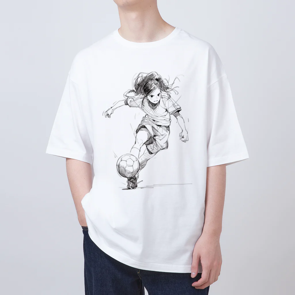 sports_musumeのサッカー女子 Oversized T-Shirt