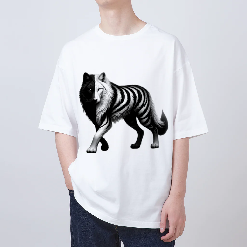 animal×animalのwolf×zebra =? Oversized T-Shirt