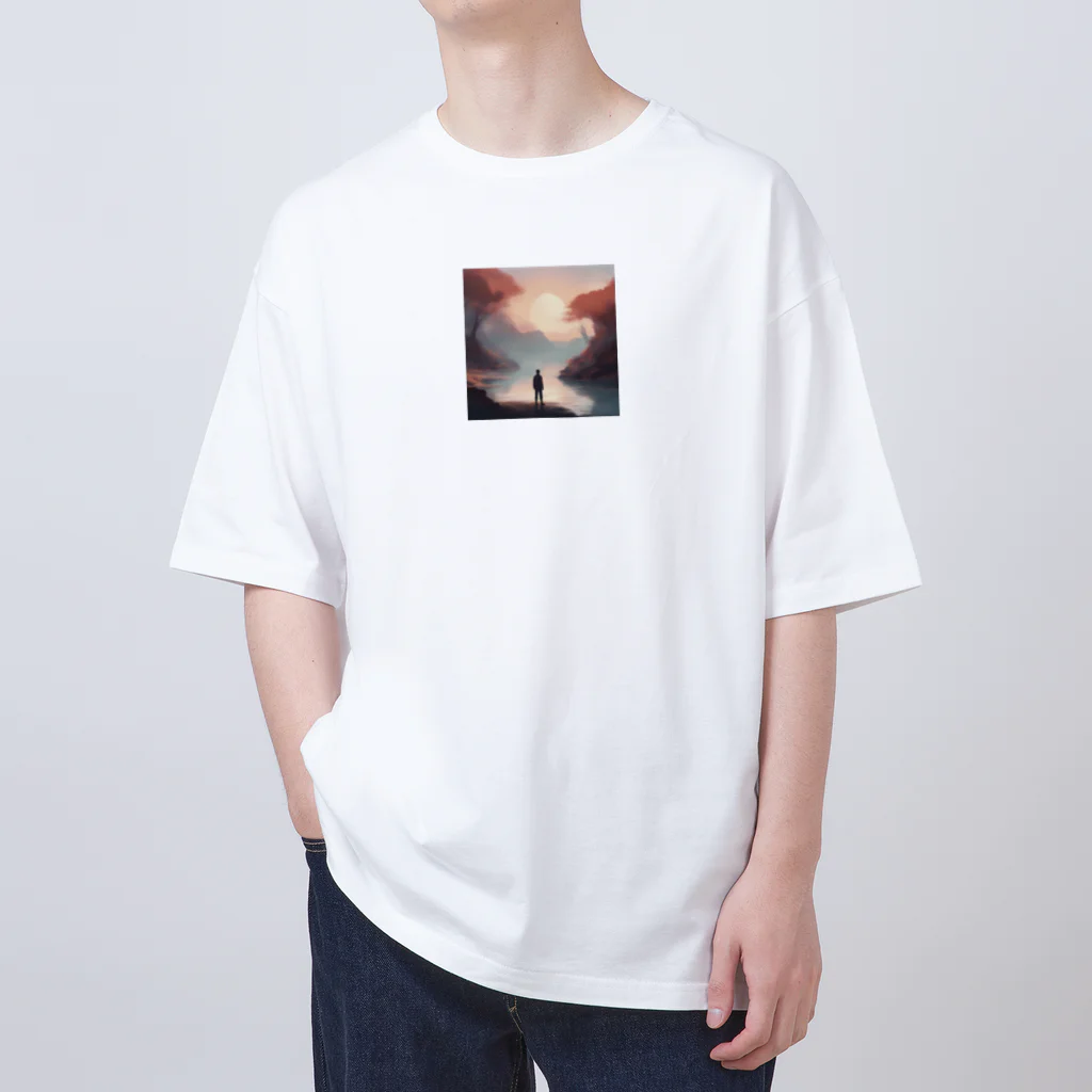 8sla-researchのたたずむ人 Oversized T-Shirt