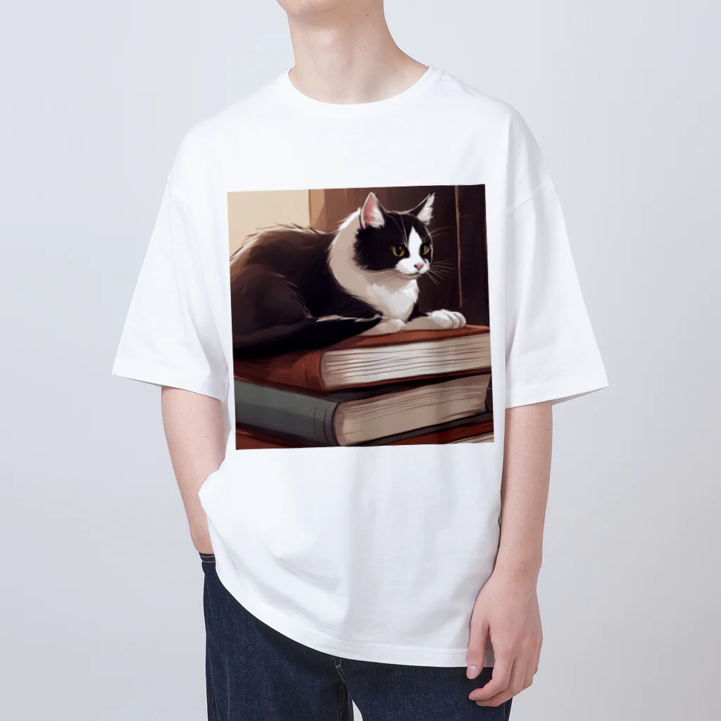 oekakishopの本と猫 オーバーサイズTシャツ