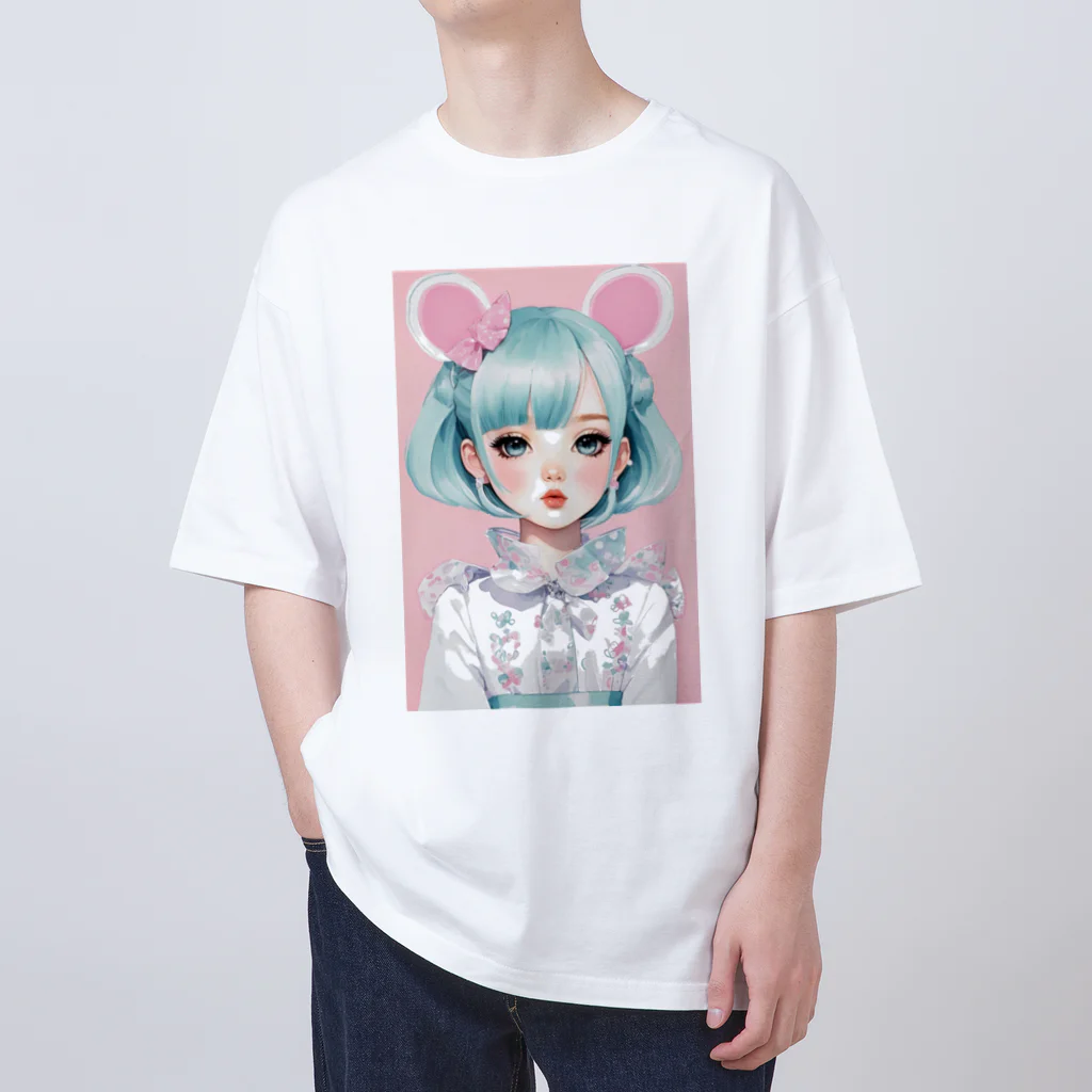 AI-srt-designのスウィート・ミント・ドリーミング・ガール Oversized T-Shirt