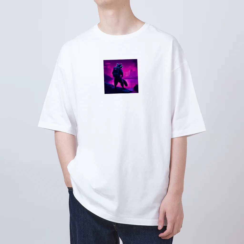 AnKatsuの都会を目指すアライグマ Oversized T-Shirt