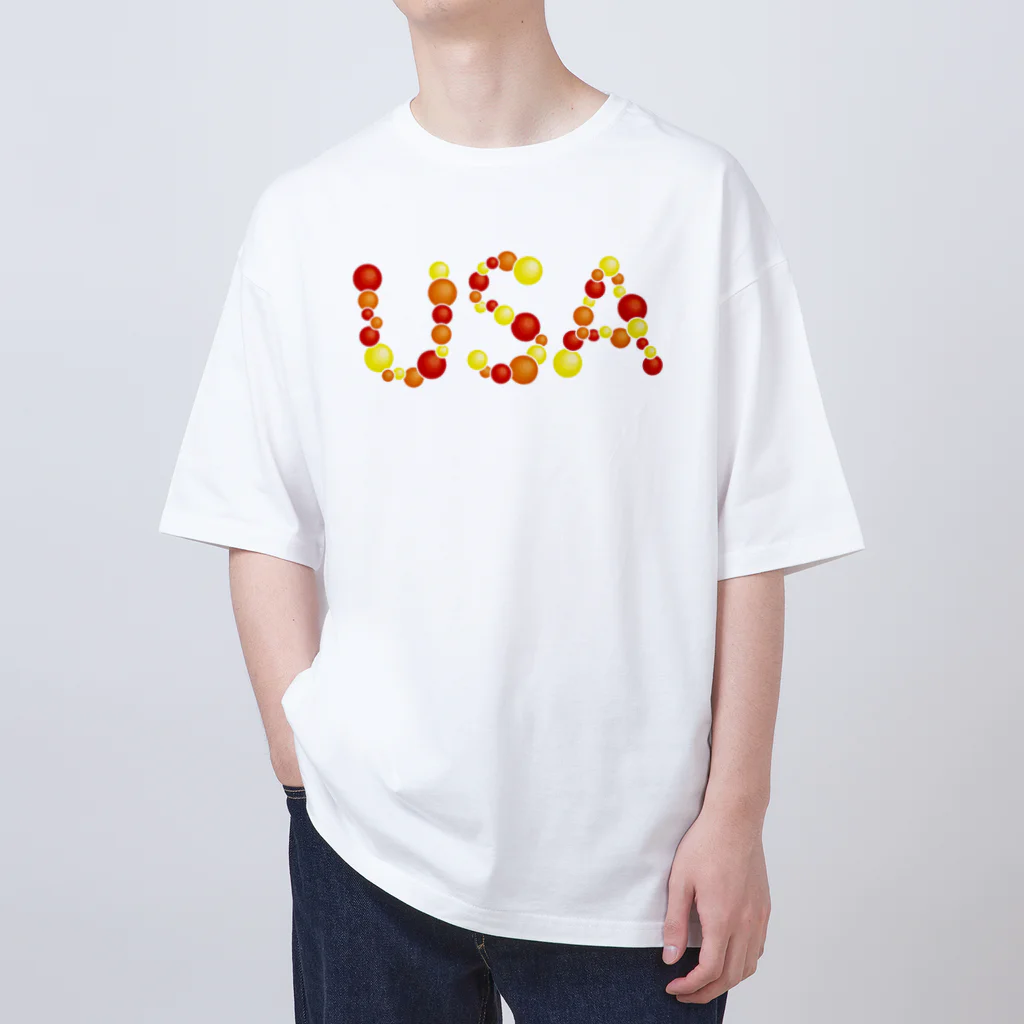 junichi-goodsのバルーン文字「USA」（赤色系） オーバーサイズTシャツ