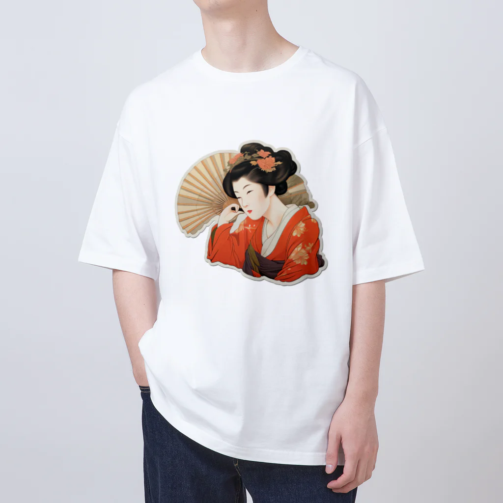 manyou-lab_Ukiyo-eの浮世絵 美人画 Ukiyoe beauty painting [UB-MJ52-SR001-0001] Oversized T-Shirt