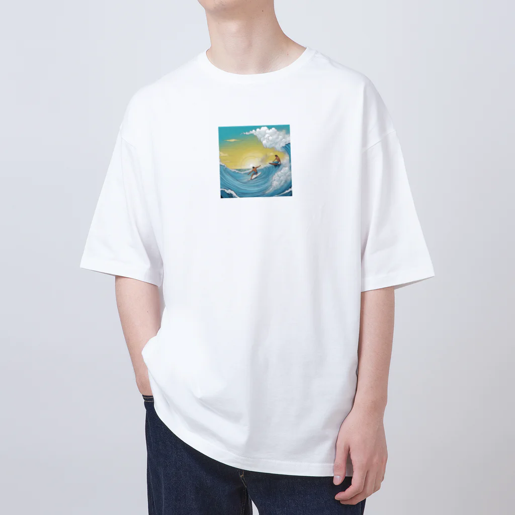 どうぶつやのハワイ　サーフィン Oversized T-Shirt