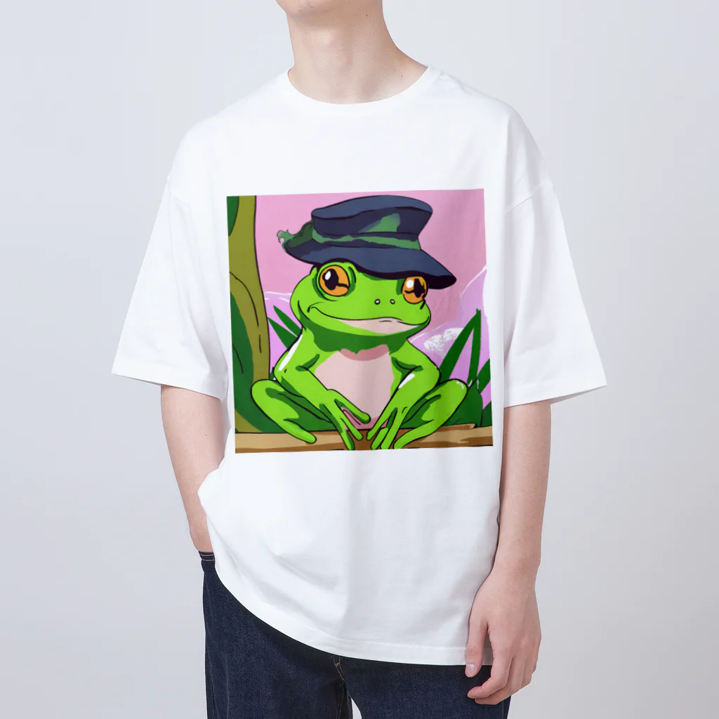 Louvreの帽子のカエルくん Oversized T-Shirt